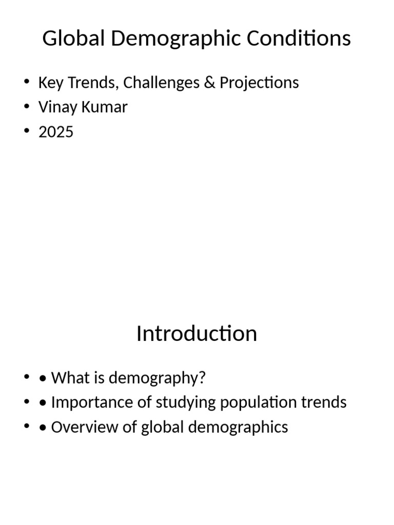 Global Demographic Conditions | PDF