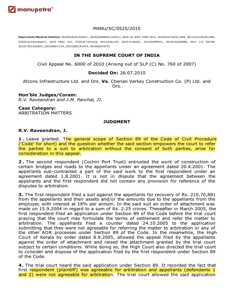Afcons Infrastructure LTD and Ors Vs Cherian Varkes100524COM512820 ...