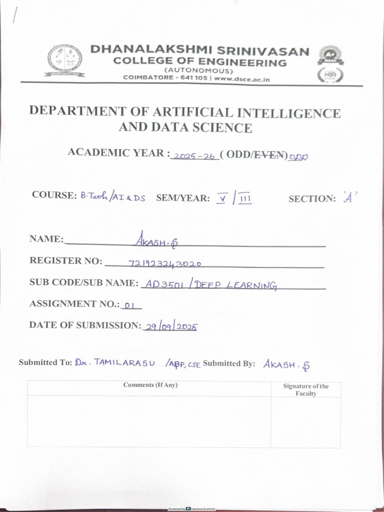 DL Assignment 01 | PDF