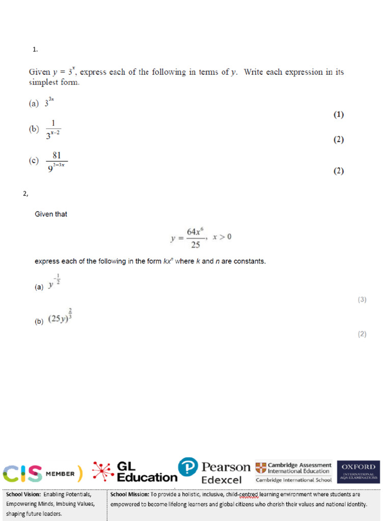Yr 12 Worksheet | PDF