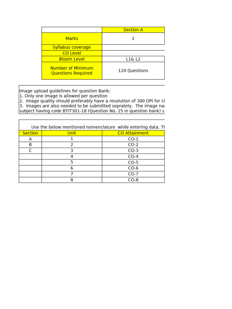 Question Bank Guidelines & Format | PDF