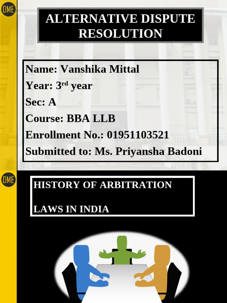 Evolution of Arbitration Laws in India | PDF | Arbitration ...