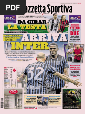 Gazzetta Dello Sport Du 21 Octobre 2003 – Vieri, Inter, Lazio, Milan, Modena, Empoli
