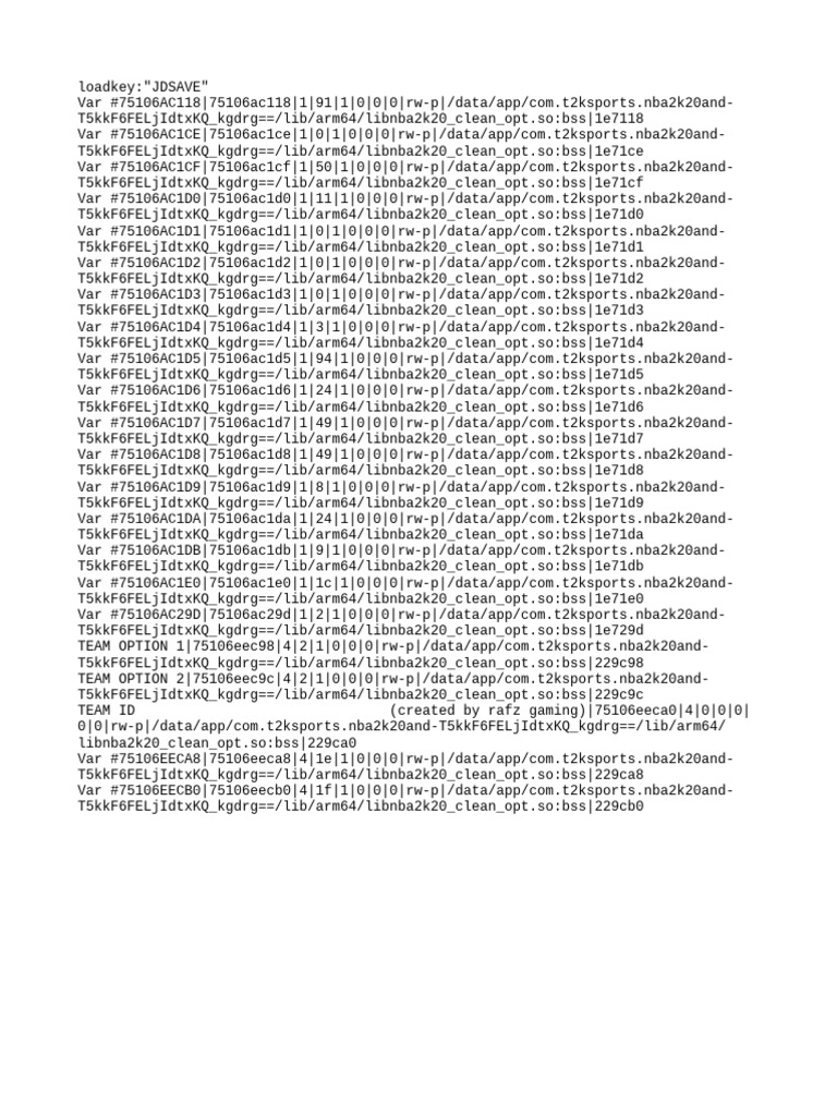 NBA 2K20 Lib File Variables List | PDF