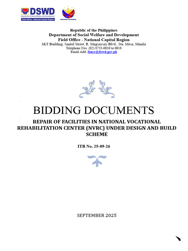 NVRC Facility Repair Bidding Documents | PDF | Lease | Procurement