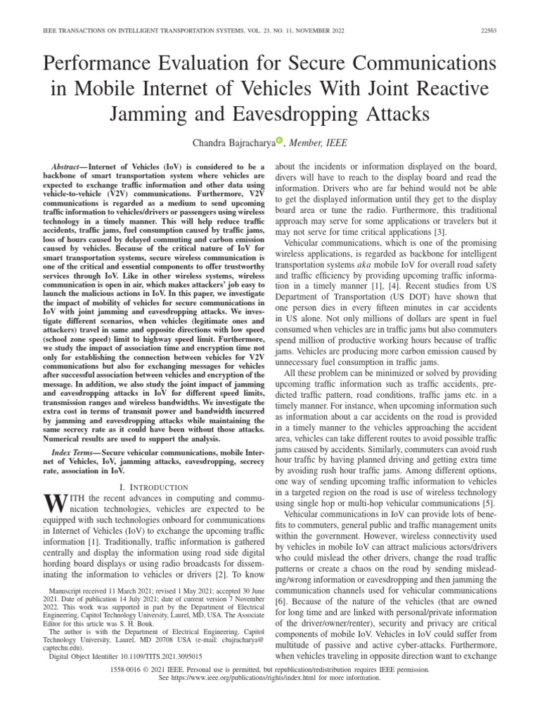 Performance Evaluation For Secure Communications in Mobile Internet of ...