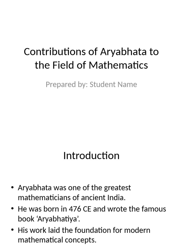 Contributions of Aryabhata To Mathematics | PDF