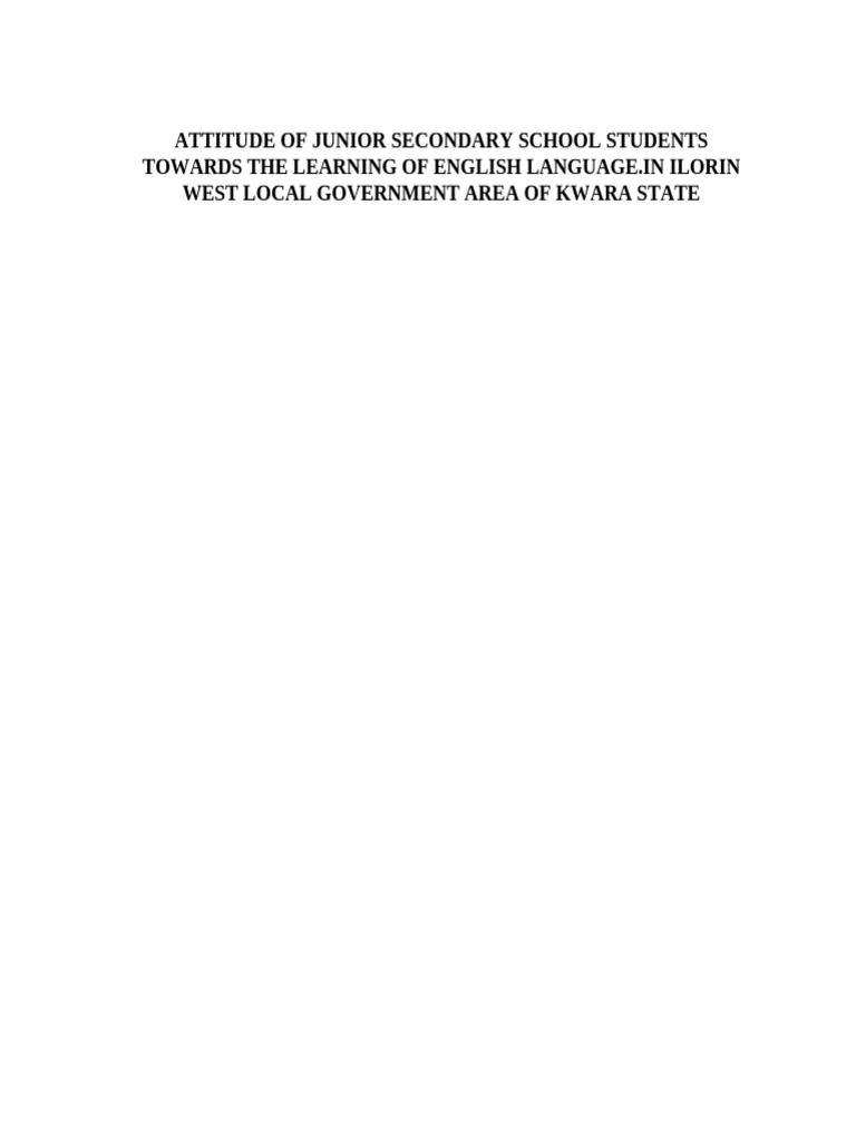 Students' Attitudes Toward English Learning | PDF | Attitude ...