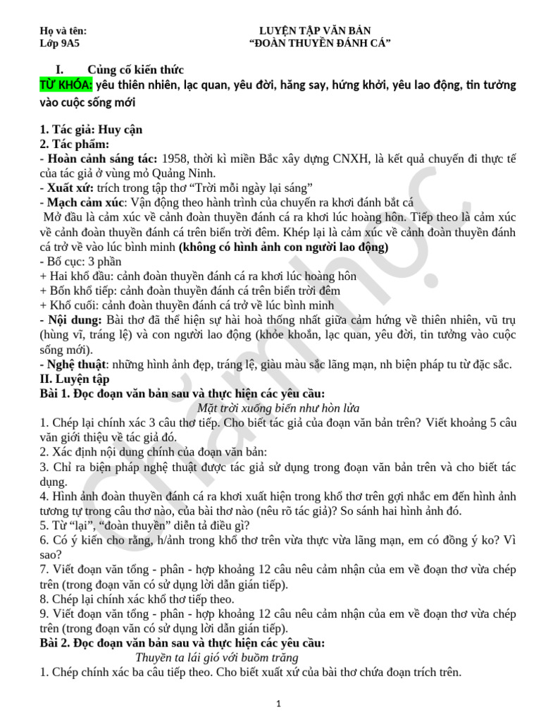 1.3.3. Đoàn Thuyền Đánh Cá. 23 | PDF