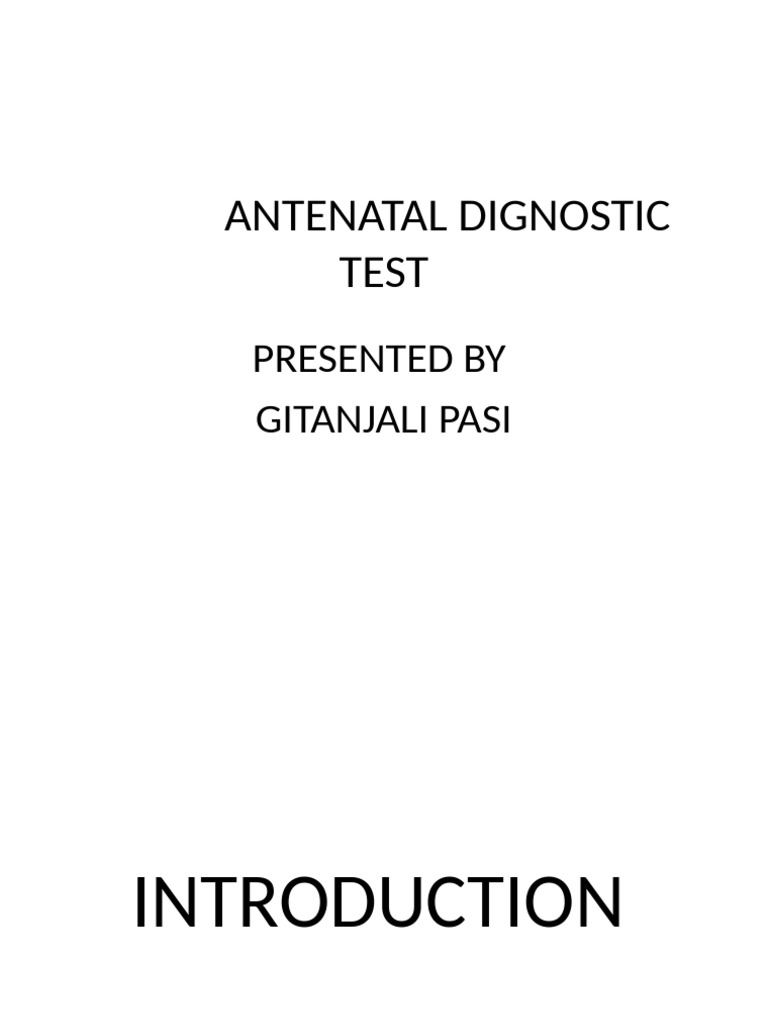 Antenatal Diagnostic Tests Overview | PDF | Pregnancy | Fetus