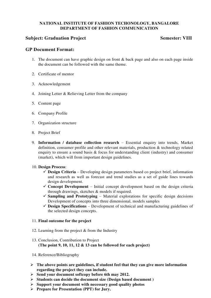 Graduation Project Guidelines for Design | PDF | Document | Design
