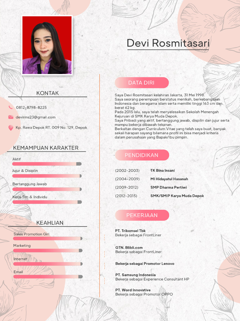 CV Mbak Devi | PDF