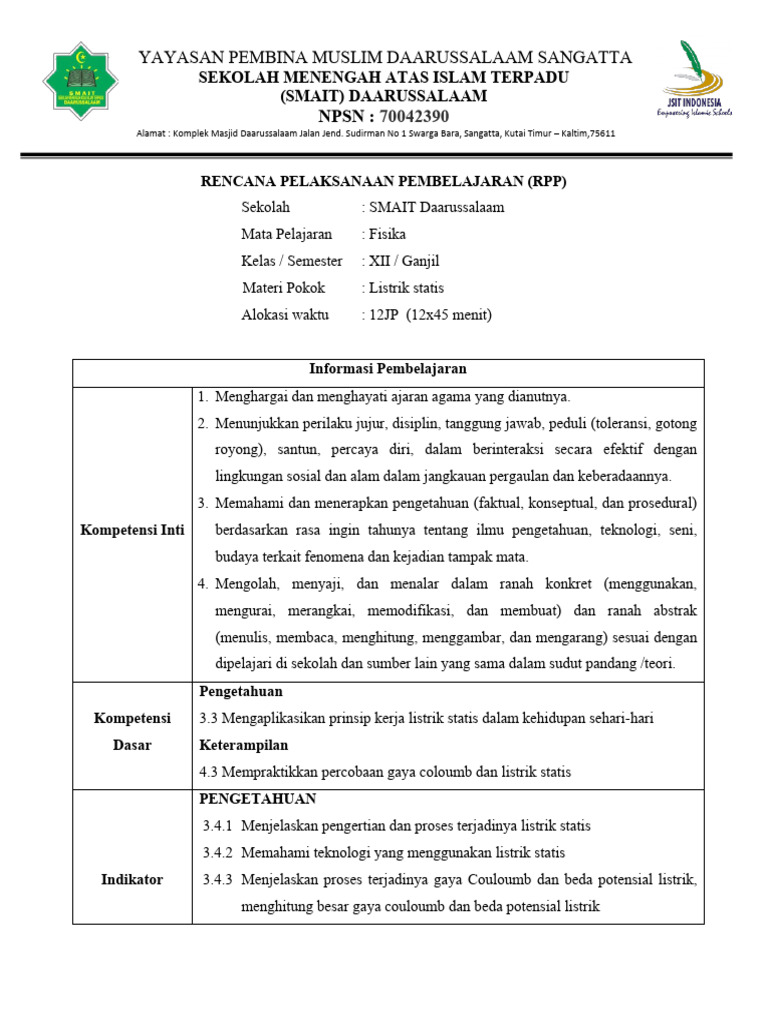 Contoh RPP | PDF