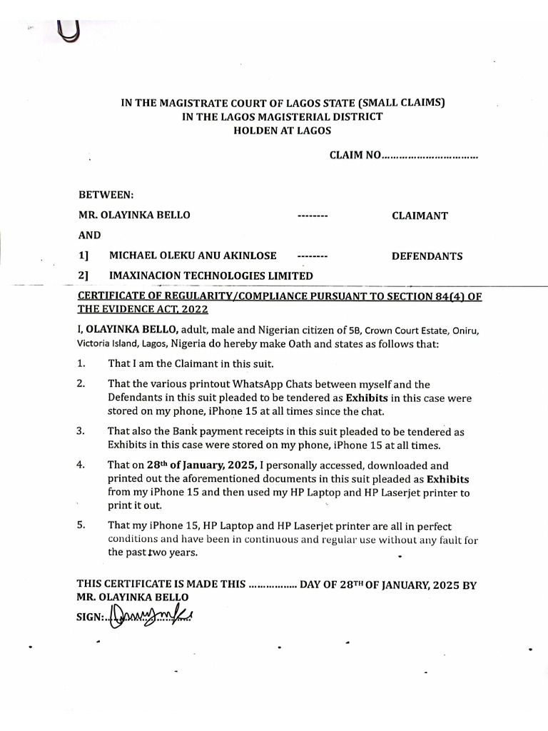 Certificate of Regularity Osa | PDF
