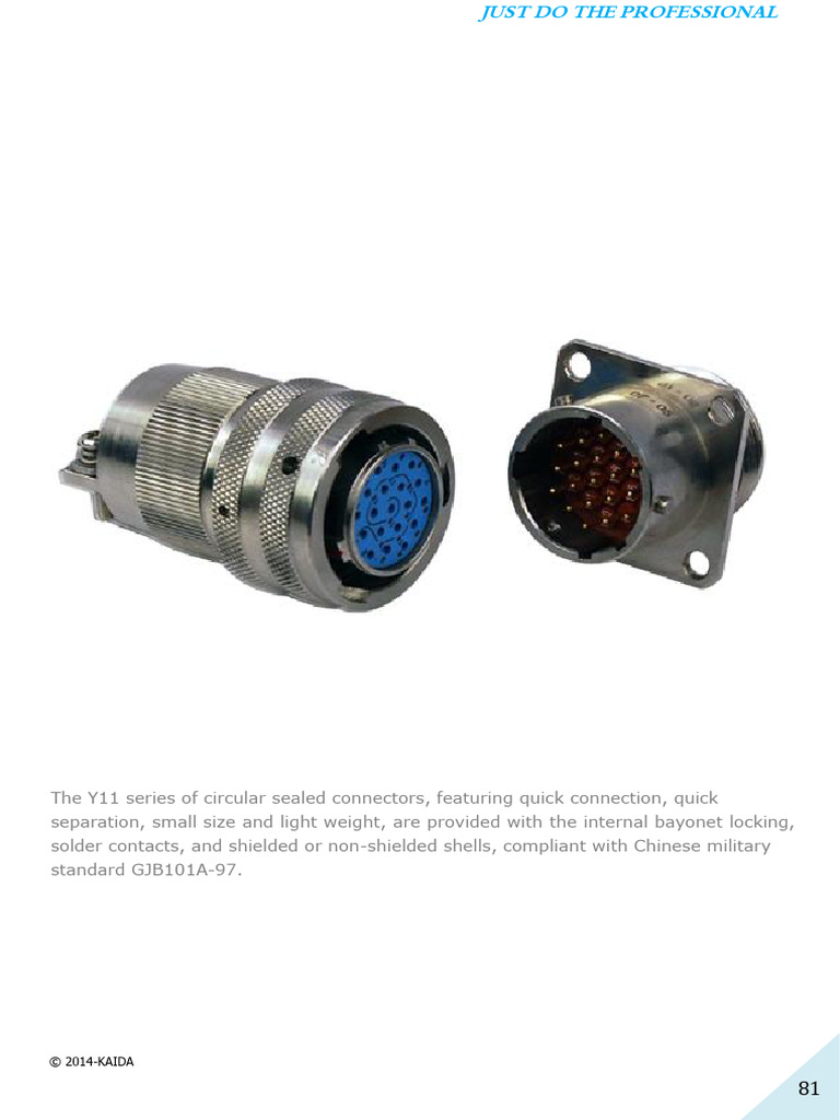 Y11 Series Circular Sealed Connectors | PDF | Electrical Connector ...