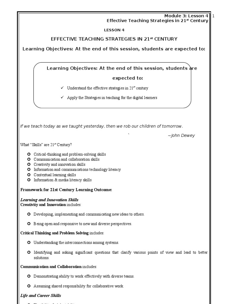 21st Century Teaching Strategies Overview | PDF