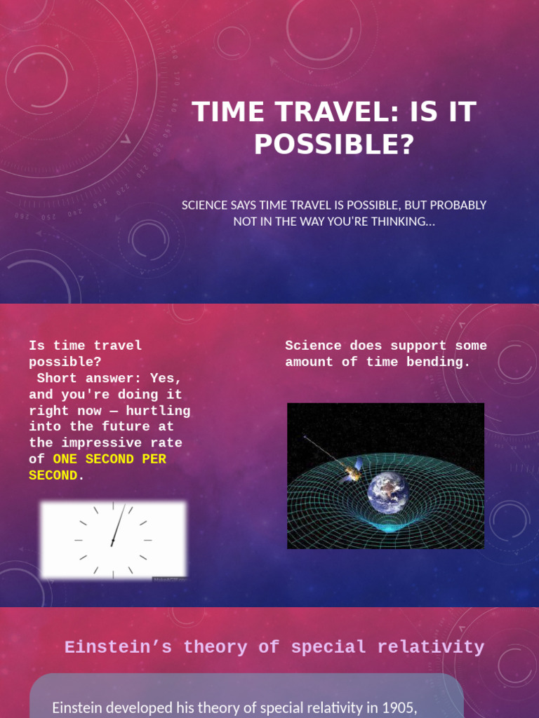 Time Travel: Science and Possibilities | PDF