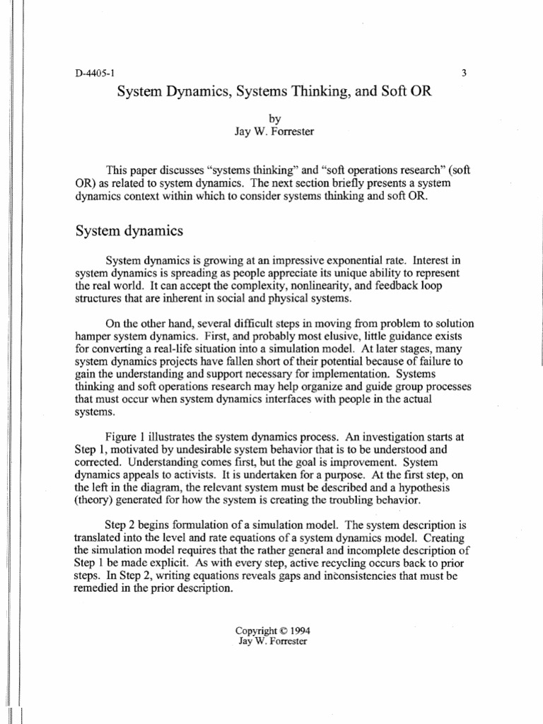Paper 1System Dynamics System Thinking, Soft Or System Simulation