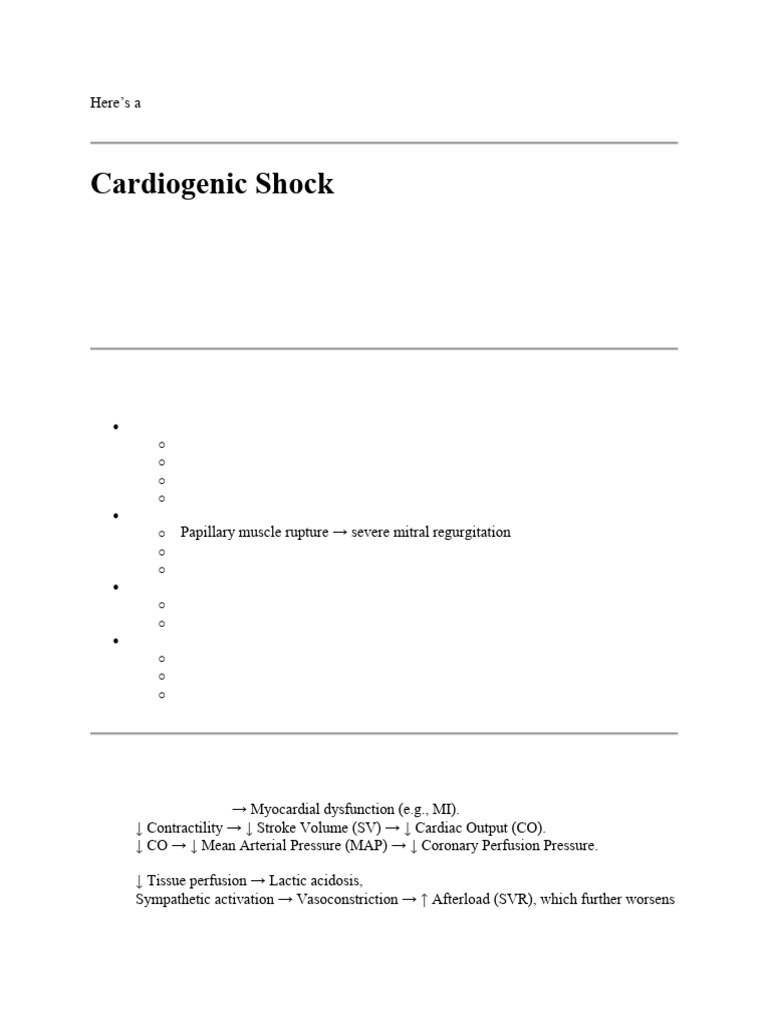 Understanding Cardiogenic Shock: Causes & Management | PDF | Shock ...