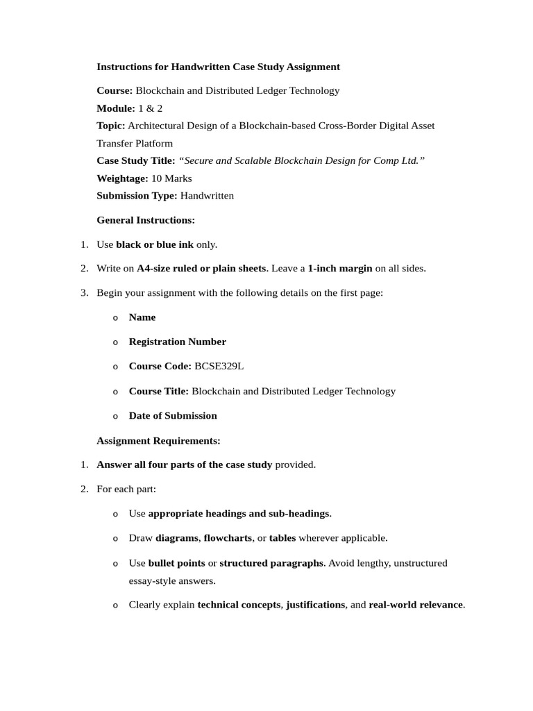 Blockchain Case Study Assignment Guide | PDF | Cryptography | Computing