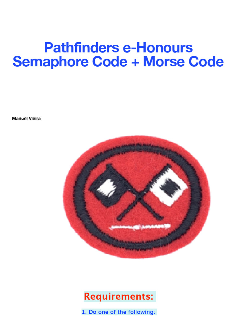 Semaphore and Morse Code Basics | PDF | Encodings | Communication