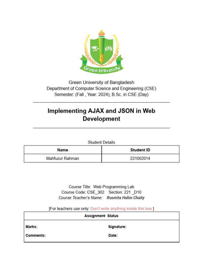 AJAX and JSON in Web Development | PDF | Ajax (Programming) | Json