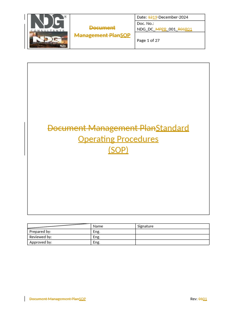 Document Management Plan SOP Guide | PDF | Engineering Design Process ...