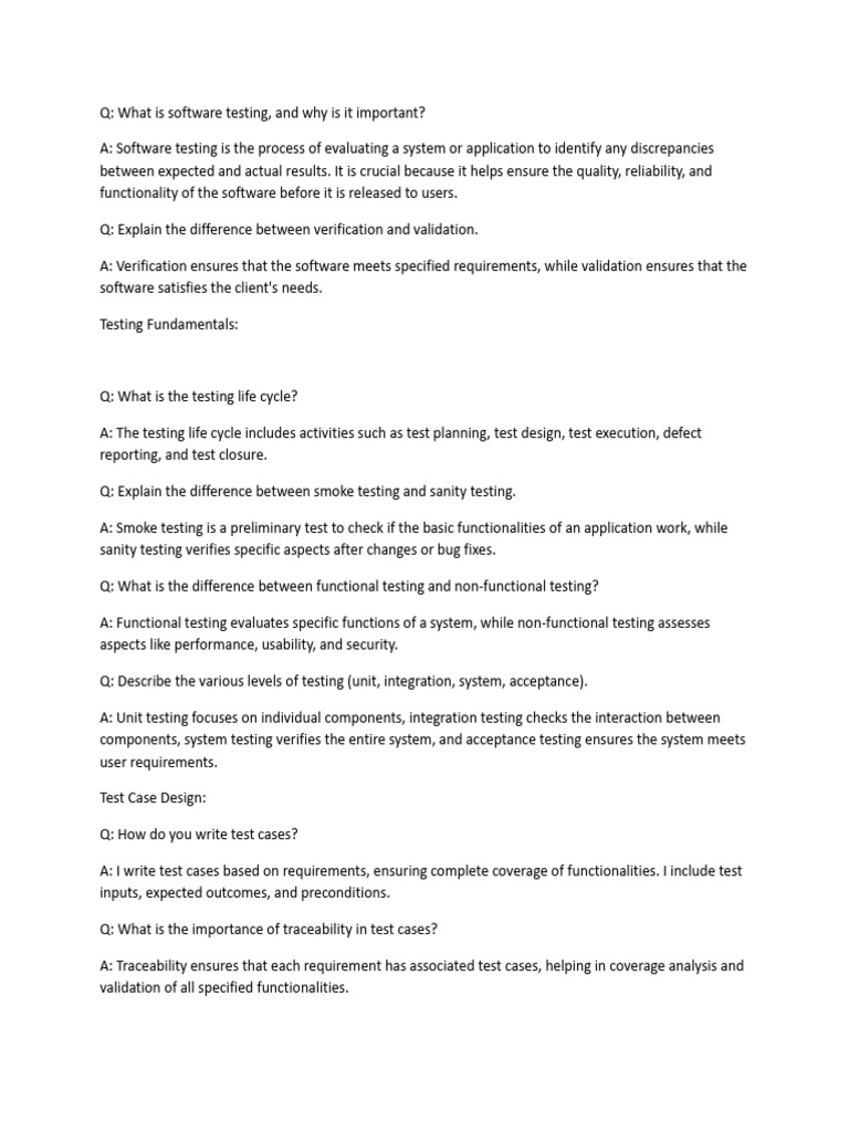 Manual Testing Basics Direct Questions | PDF | Software Testing | Agile ...