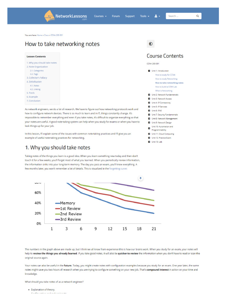 How To Take Networking Notes | PDF