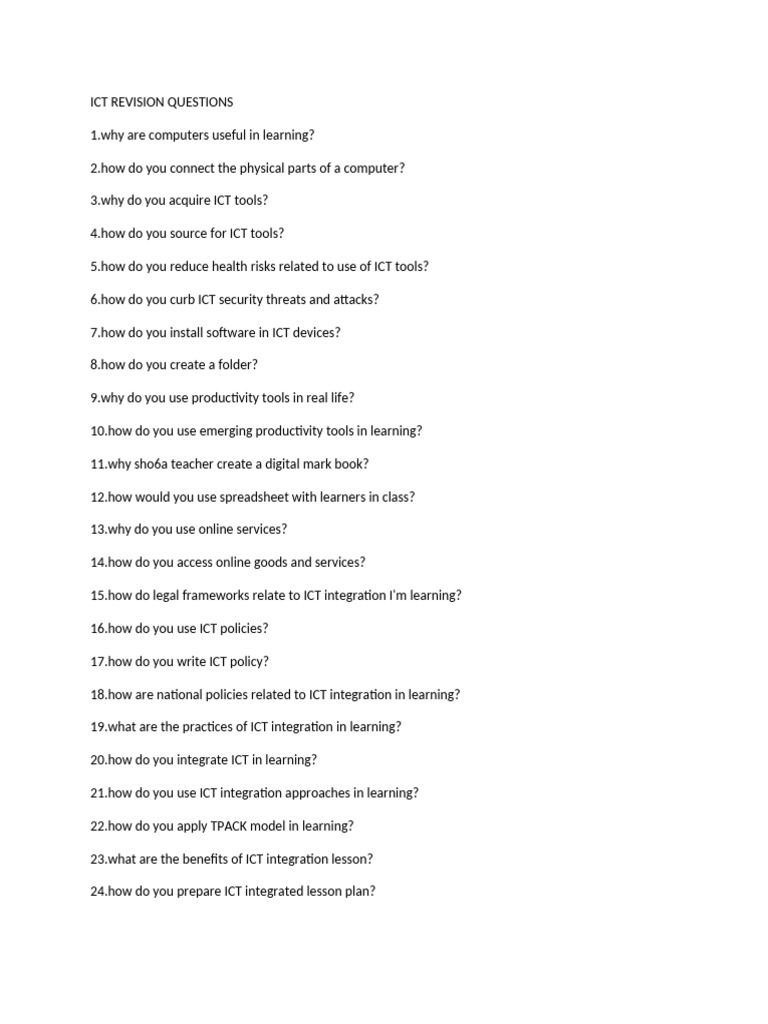 ICT Integration in Learning: Key Questions | PDF