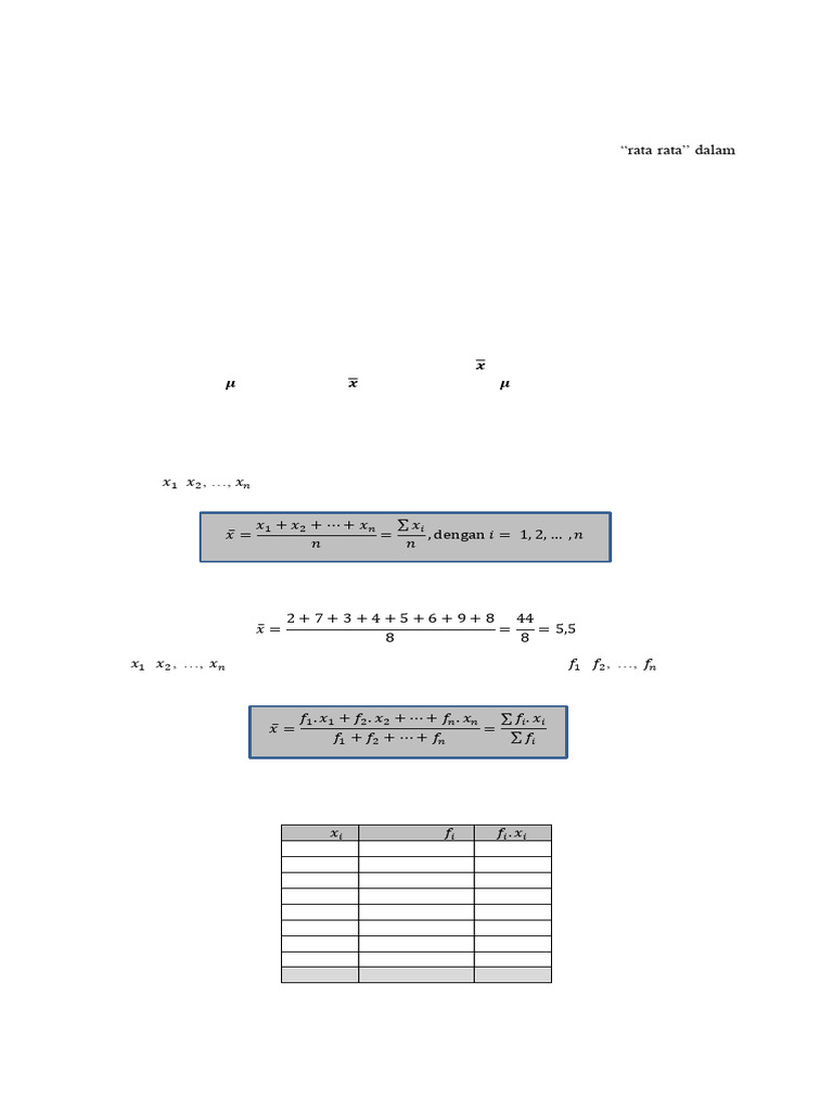 Jenis-Jenis Rata-Rata dalam Statistik | PDF