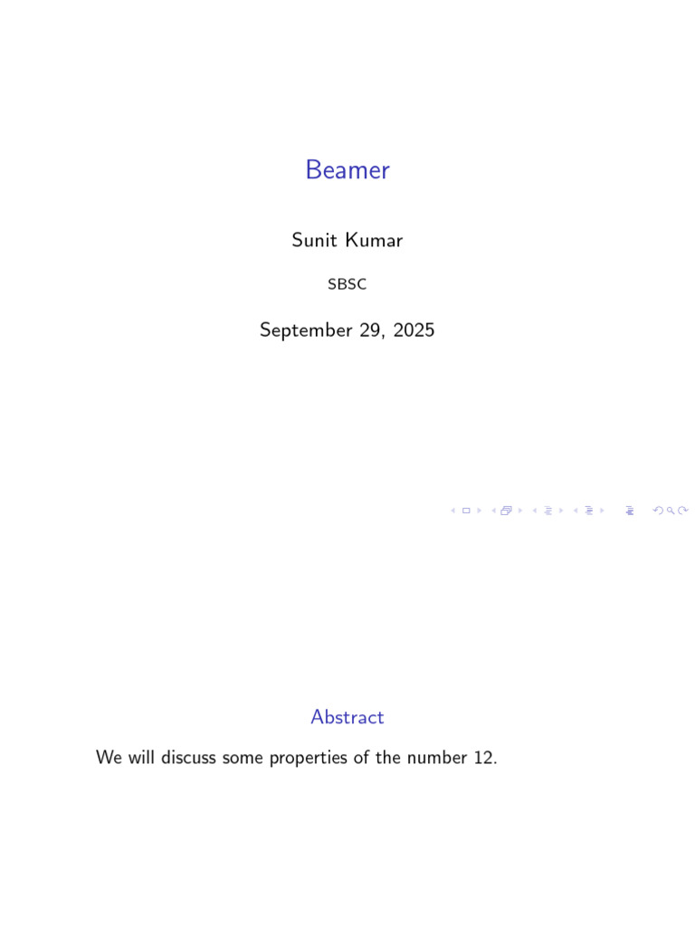 Beamer: Sunit Kumar | PDF