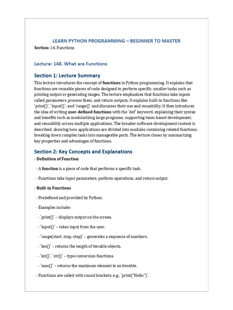 148.+What+Are+Functions | PDF | Modular Programming | Python ...