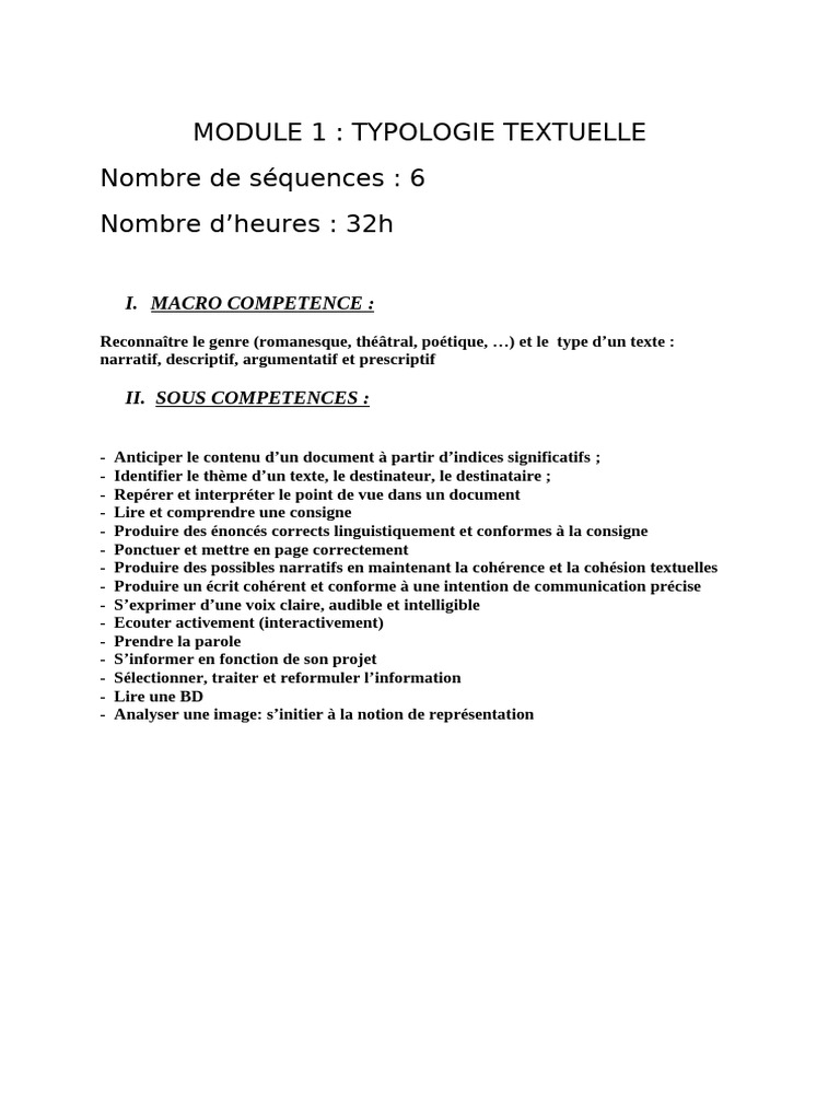 Typologie Textuelle : Genres et Types de Textes | PDF