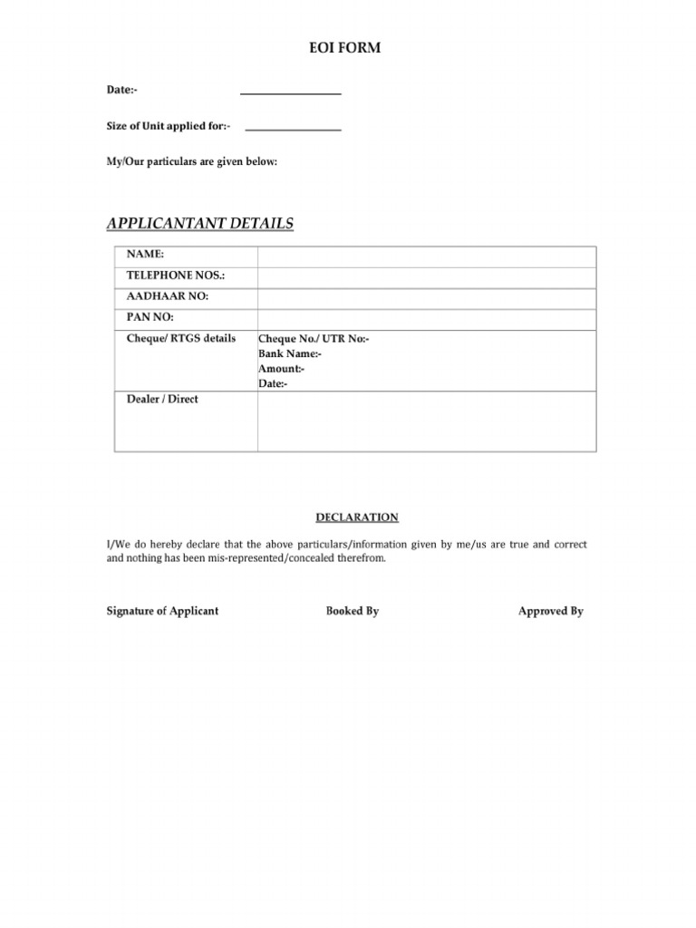 EOI FORM (1) | PDF