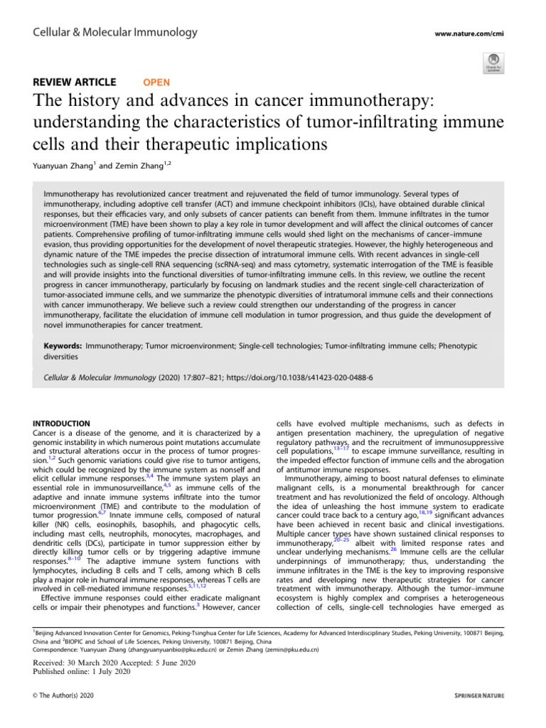Advances in Cancer Immunotherapy Insights | PDF | Natural Killer Cell ...