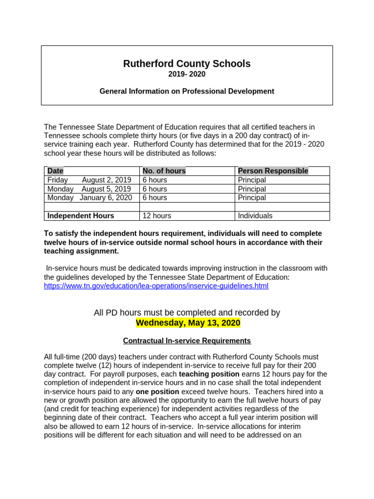 General Information Inservice 19.20 Year | PDF | Teachers | Americans ...