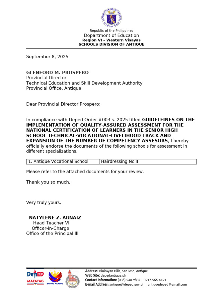 DepEd Assignment Order for Assessment | PDF