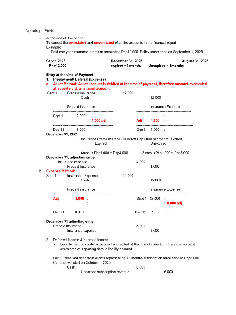 Adjusting Entries for Financial Reporting | PDF | Accrual | Deferral