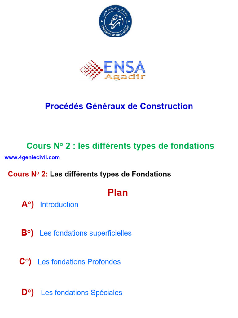 Types de Fondations en Construction | PDF | Fondation (construction ...