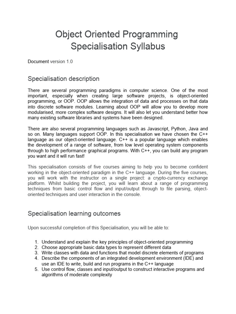 Object Oriented Programming Syllabus_all_parts | PDF | Object Oriented ... image.