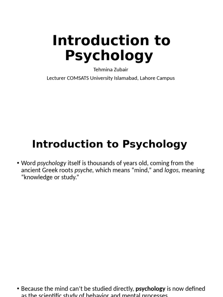 Introduction to Psychology Overview | PDF | Psychology | Behaviorism