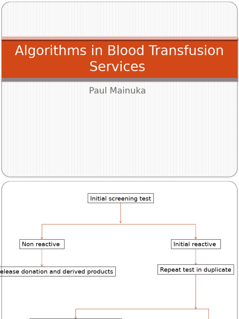 Blood Transfusion Screening Algorithm | PDF