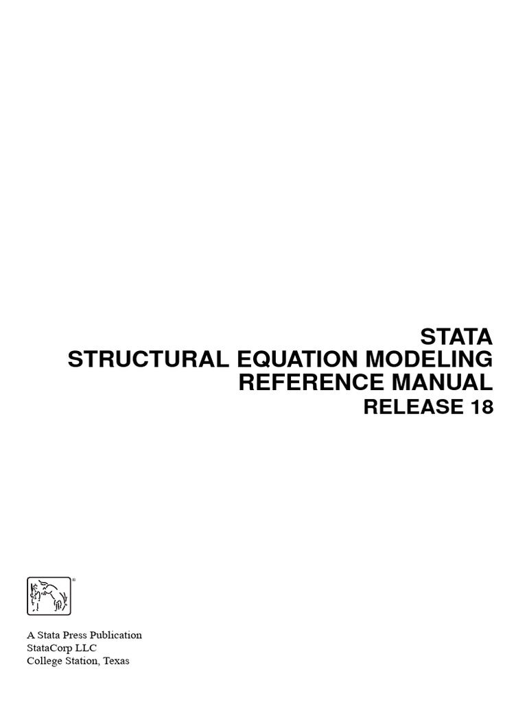 Stata Structural Equation Modeling Reference Manual: Release 18 | PDF ...
