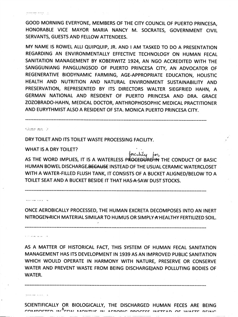 Dry Toilet Script | PDF