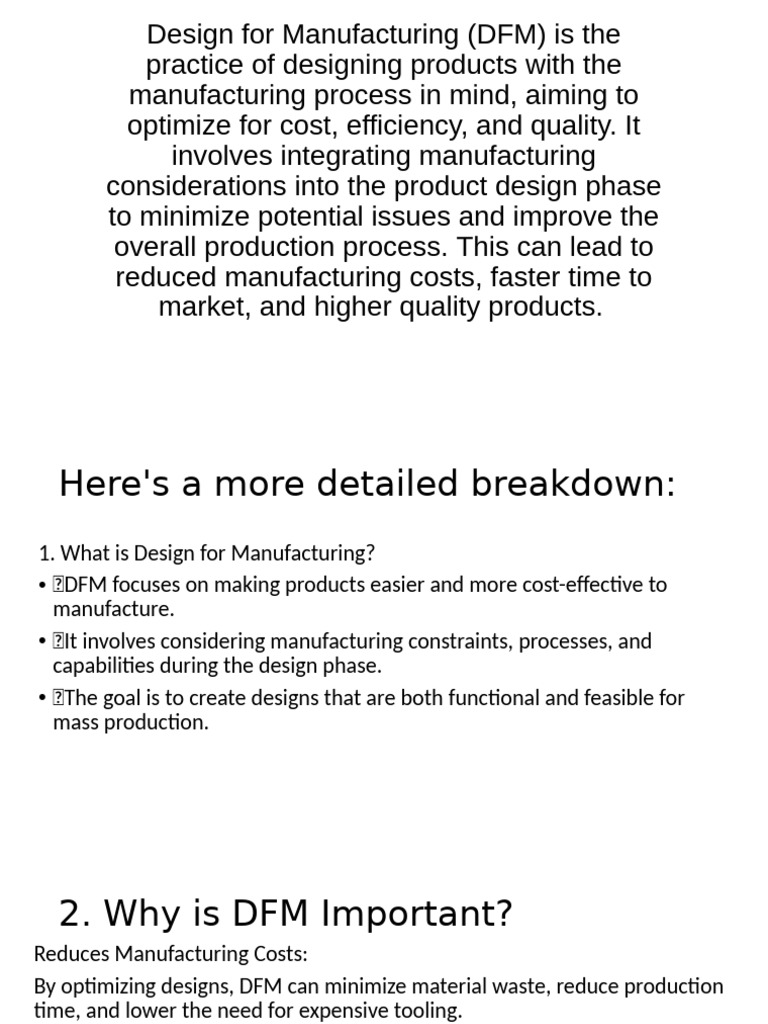 Design for Manufacturing Explained | PDF | Economic Growth | Automation