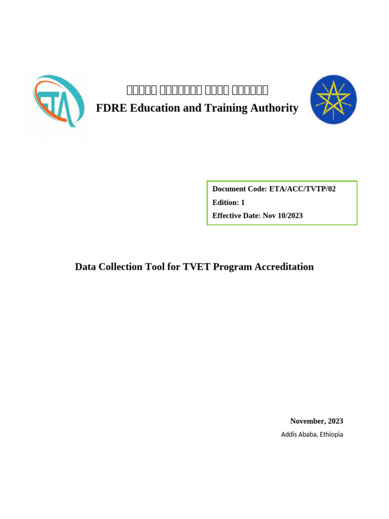 TVET Program Accreditation Data Tool | PDF | Vocational Education ...