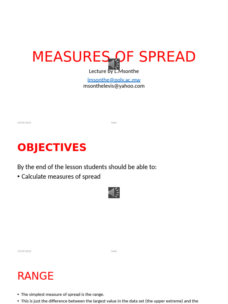6.measures of Spread | PDF | Quartile | Statistical Theory