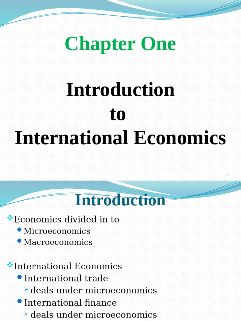 Chapter 1-1 International Economics 1 Best PPT For Exit Exam | PDF ...