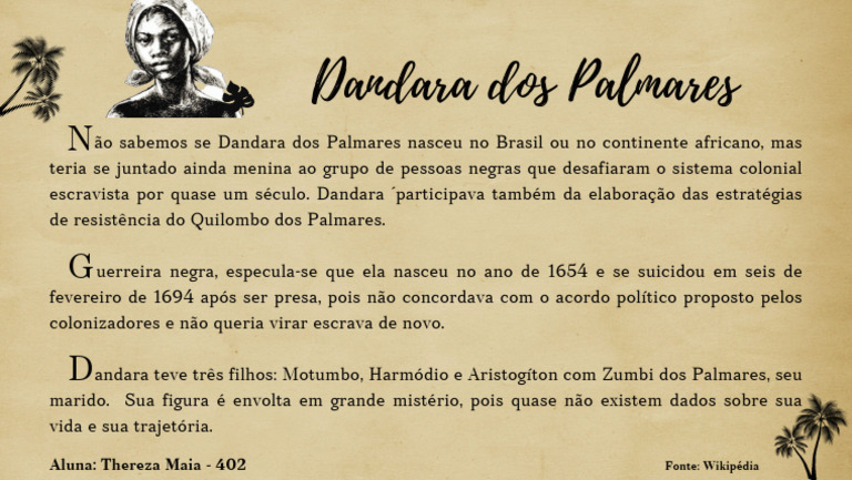 Dandara Dos Palmares | PDF